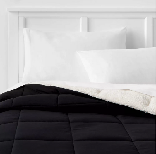 Faux Shearling Washed Microfiber Reversible Comforter