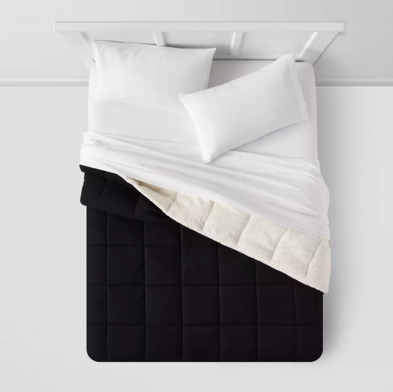 Faux Shearling Washed Microfiber Reversible Comforter