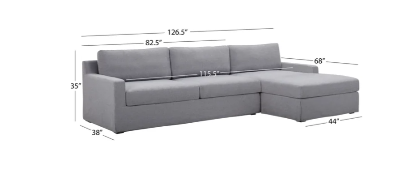 Rosalina Fabric Slipcover Sofa Chaise Sectional